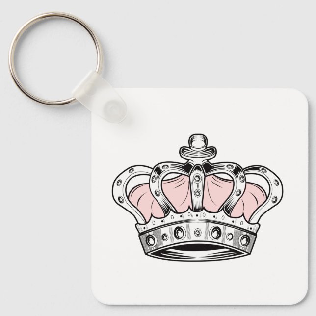 Chaveiro Coroa Real Rosa Rainha Estética | Princesa Fofa (Frente)