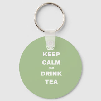 Chaveiro Coroa Verde MANTÉM CALMA E BEBA TEA Key Ring