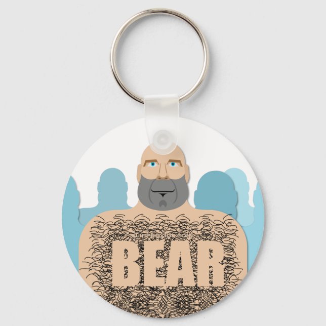Chaveiro Corpo peludo de SlipperyJoe, homem de ursos peludo (Frente)