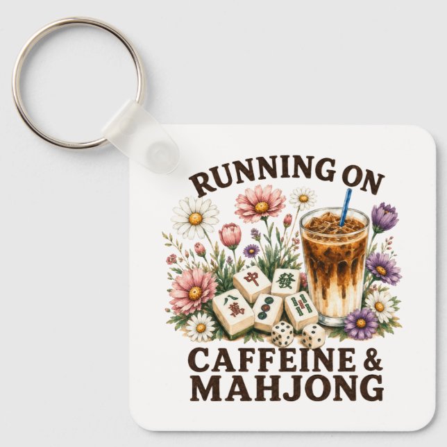 Chaveiro Correndo em Cafeína & Mahjong (Frente)