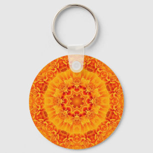 Chaveiro Corrente chave da mandala alaranjada do