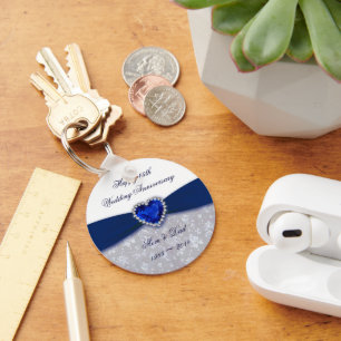 Chaveiro Corrente-chave de aniversário de casamento Damask