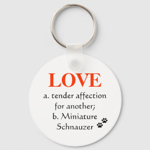 Chaveiro Corrente chave do amor do Schnauzer diminuto
