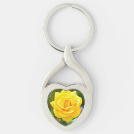 Chaveiro Corrente chave do coração do rosa amarelo