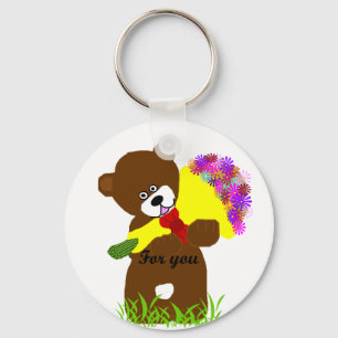 Chaveiro Corrente chave do urso da entrega da flor