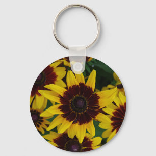 Chaveiro Corrente-chave Flores Marrons Amarelas