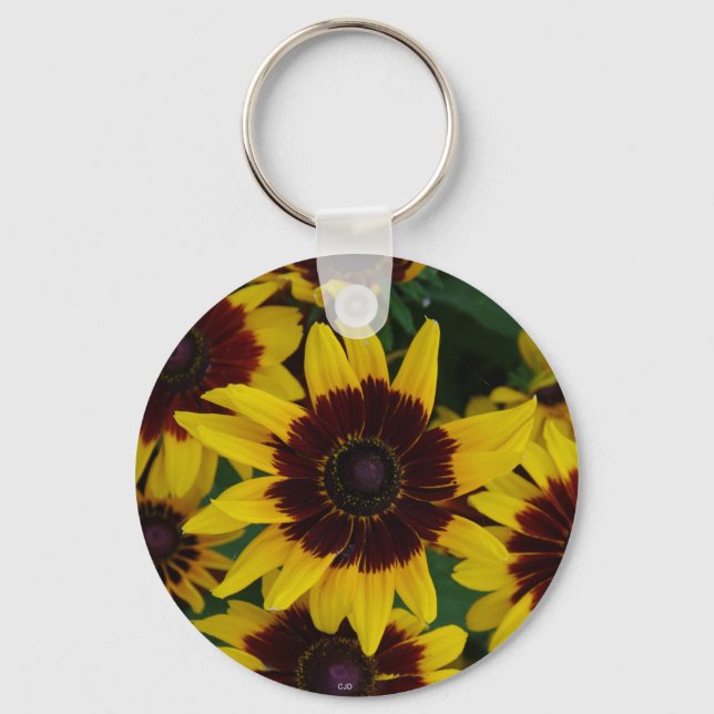 Chaveiro Corrente-chave Flores Marrons Amarelas (Frente)