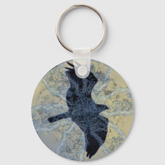 Chaveiro Corrente-Chave Lua E Raven (Frente)