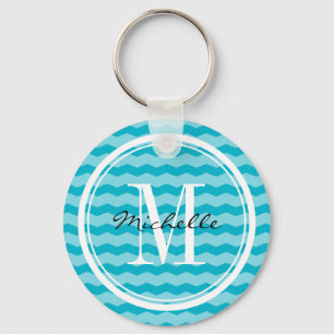 Chaveiro Corrente-chave personalizada do padrão de turquesa