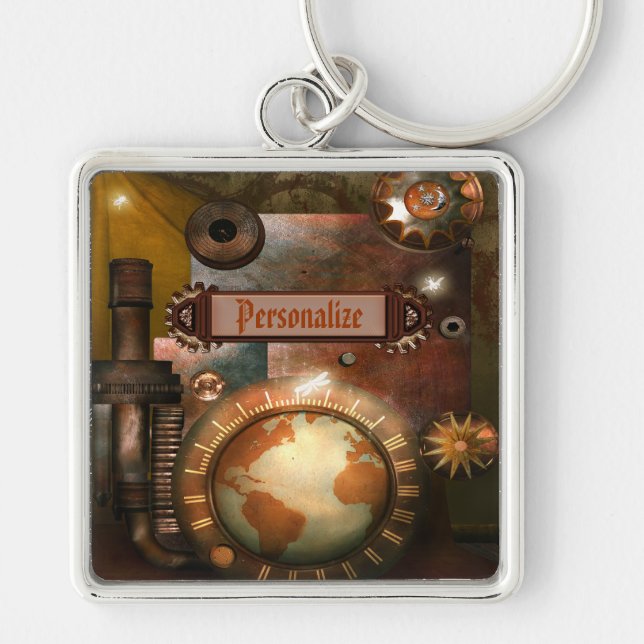 Chaveiro Corrente chave personalizada Steampunk bonita (Frente)