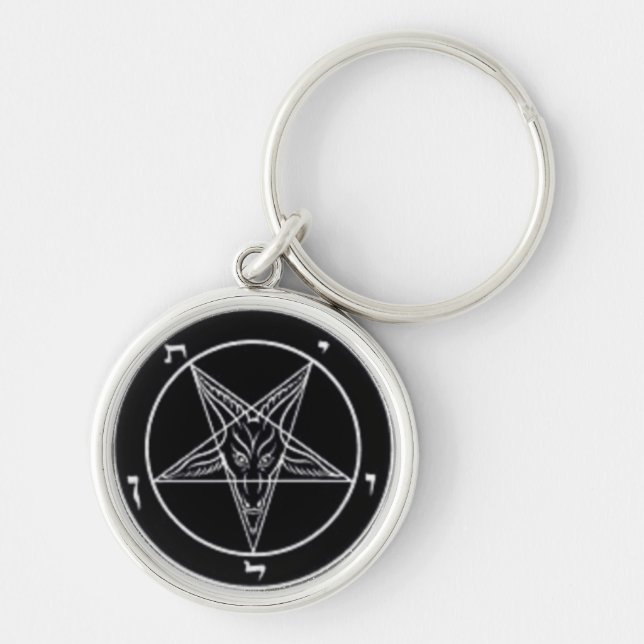 Chaveiro Corrente chave preta de Baphomet (Frente)