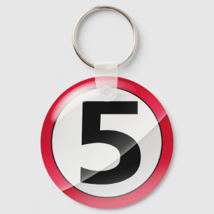 Chaveiro Corrente chave vermelha do número 5