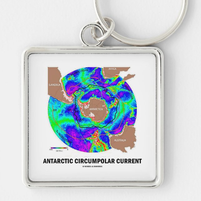 Chaveiro Corrente circumpolar antárctica (mapa atual de (Frente)