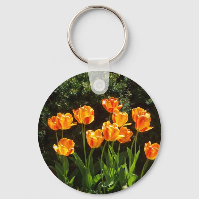 Chaveiro Corrente das tulipas laranja/amarela (Frente)