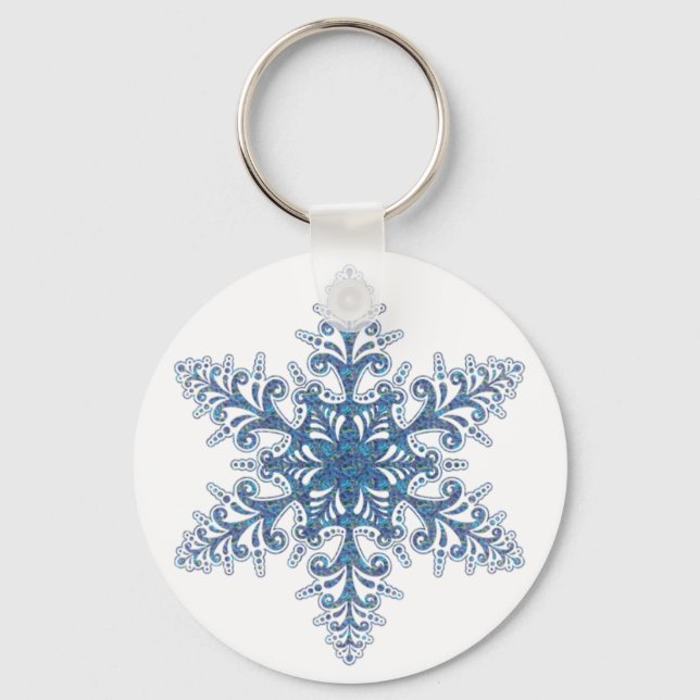 Chaveiro Corrente de chave Blue Snowflake (Frente)