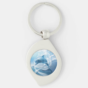 Chaveiro Corrente de chave de golfinho azul