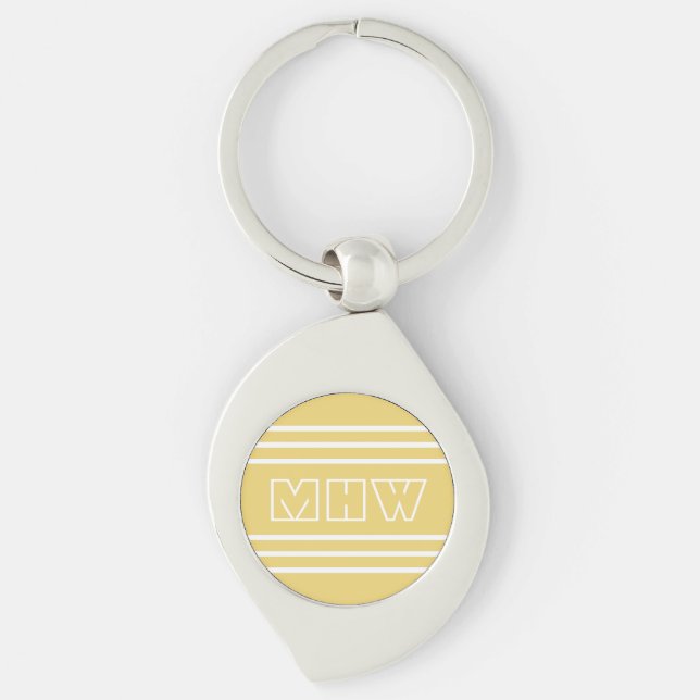Chaveiro Corrente de chave de monograma personalizada de di (Frente)