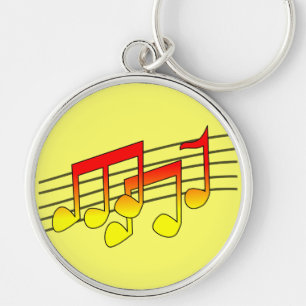 Chaveiro corrente de chave de notas musicais