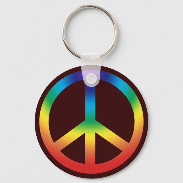 Chaveiro Corrente de Chave de Sinal de Paz; Cores de Chakra (Frente)