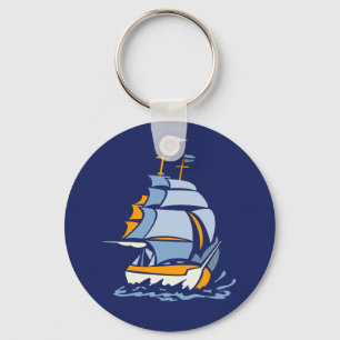 Chaveiro Corrente de chave do veleiro, personalizável