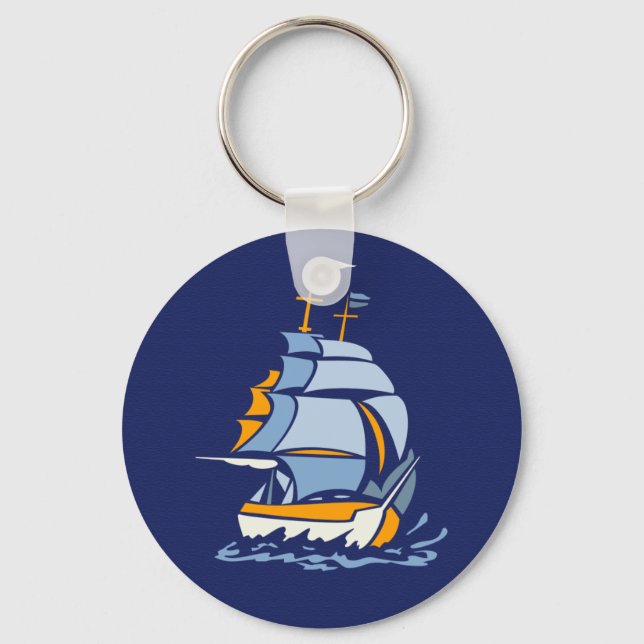 Chaveiro Corrente de chave do veleiro, personalizável (Frente)
