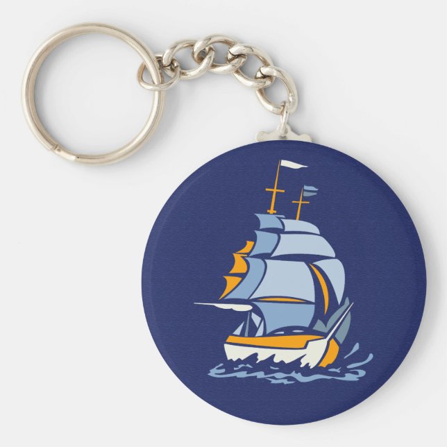 Chaveiro Corrente de chave do veleiro, personalizável (Frente)