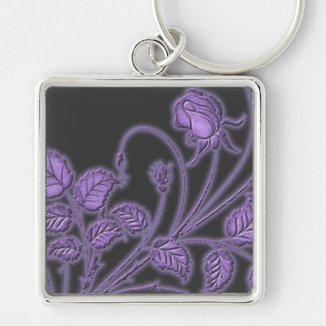 Chaveiro Corrente de Chave Floral das Vinhas Roxas de Plum (Frente)