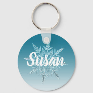 Chaveiro Corrente de Chave Personalizada com Floco de Neve