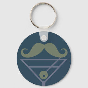 Chaveiro Corrente de chave personalizada Martini Mustache