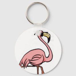 Chaveiro Corrente de chave redonda legal flamingo