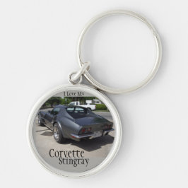 Chaveiro Corrente de chave Stingray Corvette cinza