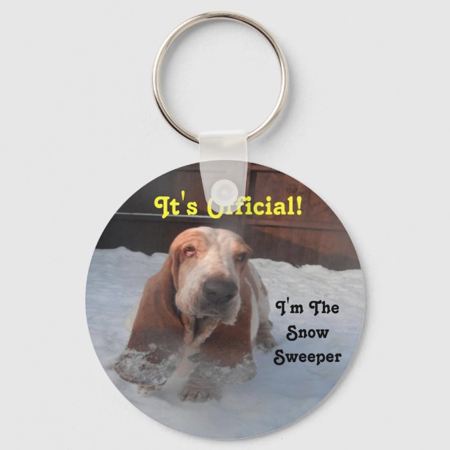Chaveiro Corrente de Chaves Basset Hound Varredor de Neve (Frente)