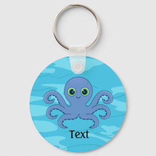 Chaveiro Corrente de Design de Octopus Azul-Cinto