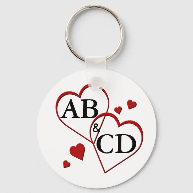 Chaveiro Corrente de Modelo de Dois Corações (Frente)