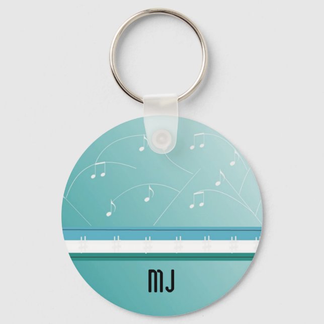 Chaveiro Corrente de Notas Musicais Iniciais (Frente)