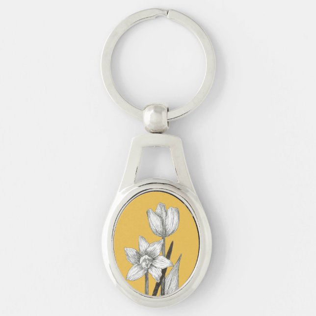 Chaveiro Corrente de teclas Daffodil e tulip (Frente)