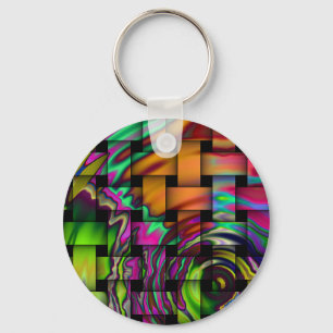 Chaveiro Corrente de teclas de cesta de cesto psicodélica