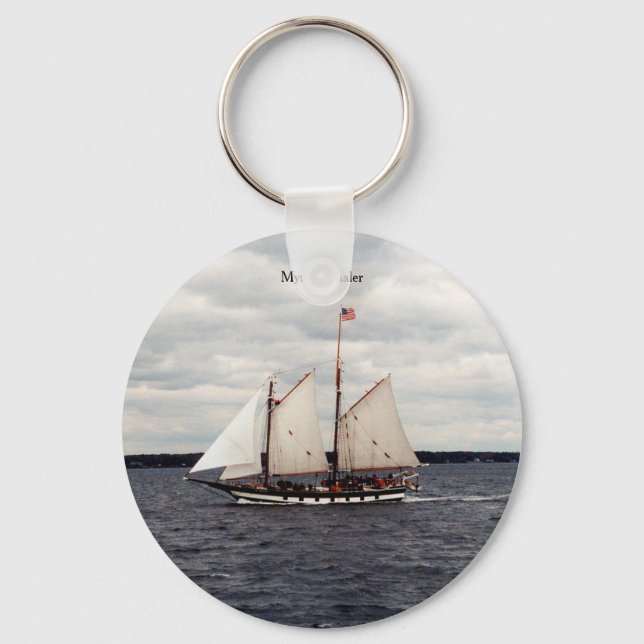 Chaveiro Corrente de teclas do botão Whaler místico (Frente)