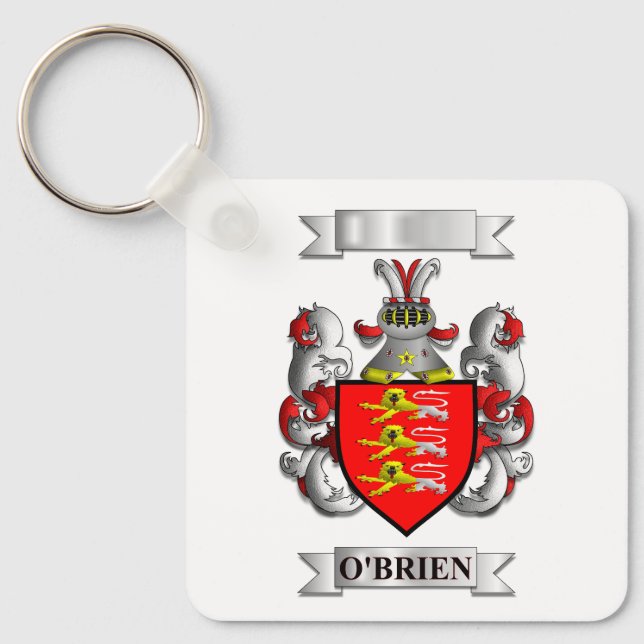 Chaveiro Corrente O'Brien Sobrenome e Escudo (Frente)