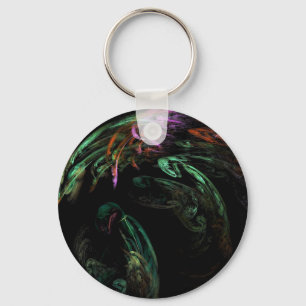Chaveiro Corrente Verde Vermelho e Roxo de Chave Enrolado