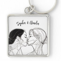 Correspondência de Casais Elegante de Beijo Lésbic