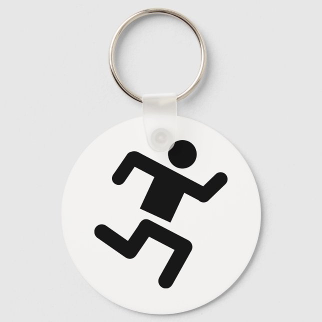 Chaveiro corrida de atletismo negro (Frente)