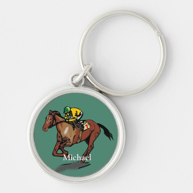 Chaveiro Corrida de Cavalo Personalizada (Frente)