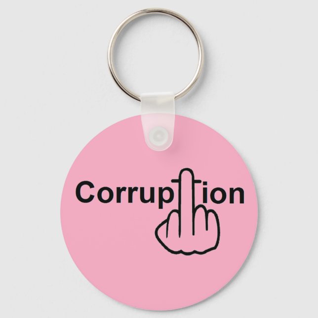 Chaveiro Corrupção de cadeia-chave é uma droga (Frente)