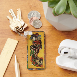 Chaveiro Cortesã Japonesa Oiran de Van Gogh Retrato Vintage