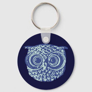Chaveiro Coruja azul-branca