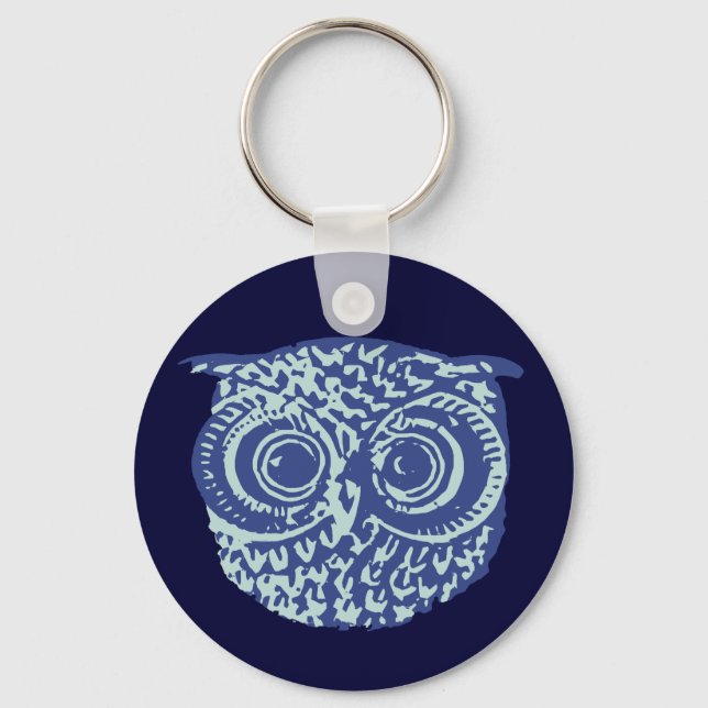 Chaveiro Coruja azul-branca (Frente)