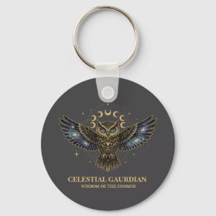 Chaveiro Coruja Celestial Guardiã Cósmica