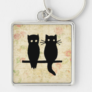 Chaveiro Coruja e Gato