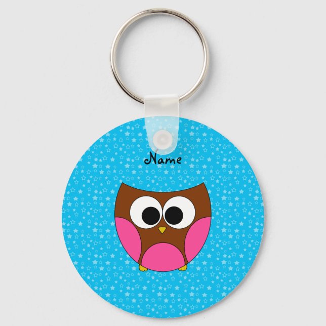 Chaveiro Coruja fofa de nome personalizado (Frente)